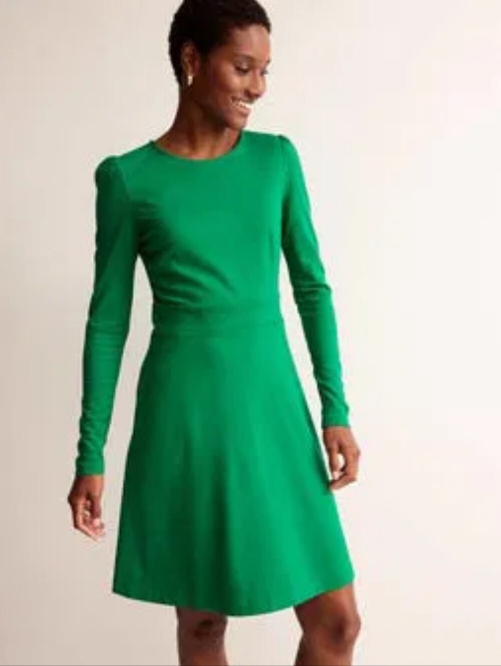 Boden Dress Ponte Midi Dress Emerald Green Heavyweight Knit Size 4 Preppy Office